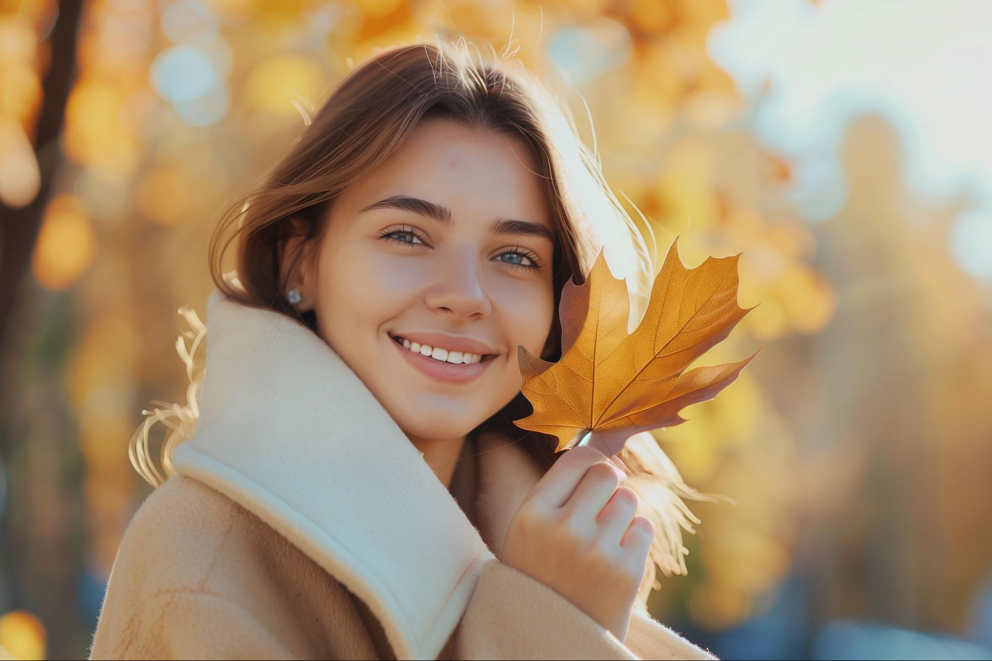 Patient receiving a medical spa facial treatment in the fall season.